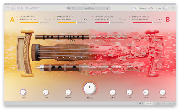 Instrumento Augmented YANGTZE de Arturia, que combina timbres tradicionales chinos con diseño sonoro moderno.