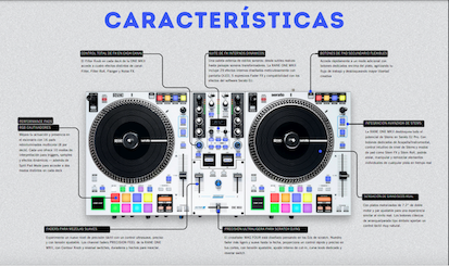 Características destacadas de la RANE ONE MKII con platos motorizados, faders PRECISION FEEL y controles de Stems