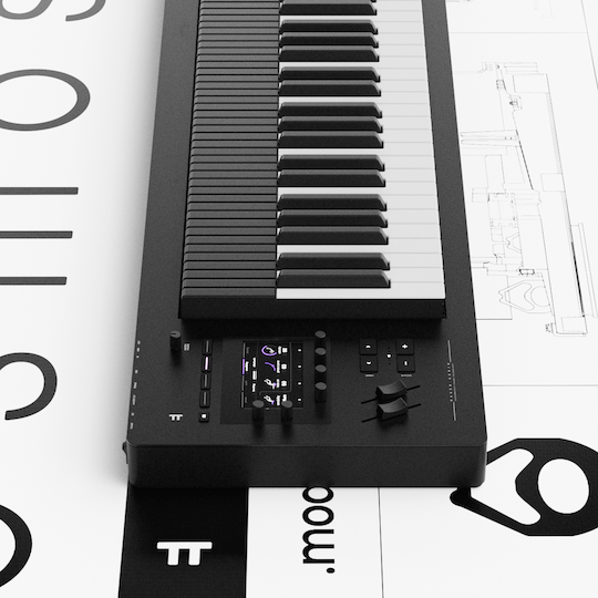 osmose 61 expressive e detalle del panel de control y pantalla a color