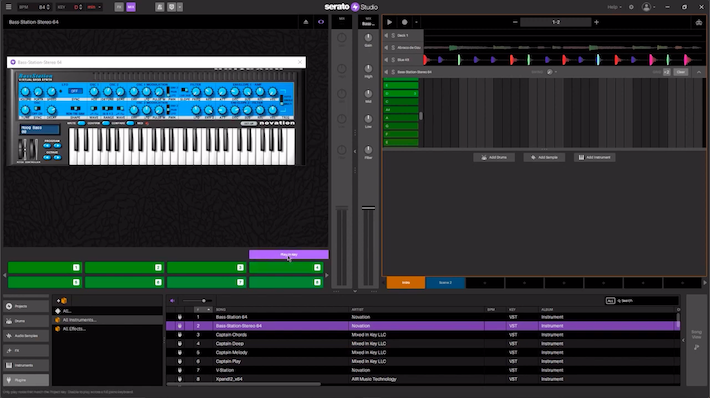 Producir un track con AlphaTheta SLAB y Serato Studio usando instrumentos virtuales
