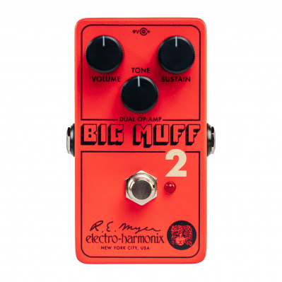 Novedades Electro-Harmonix Big Muff Pi 2 con diseño Dual OP-AMP y controles de volumen, tono y sustain