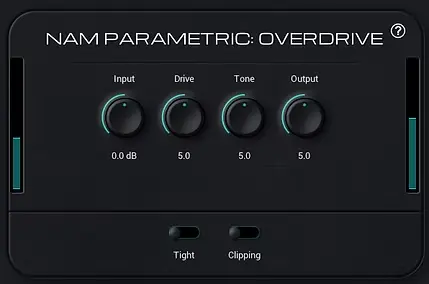 Qué es NAM (Neural Amp Modeler) y por qué está empezando a cambiar la producción musical 2 NAM Neural Amp Modeler plugin overdrive paramétrico con controles de drive y tono