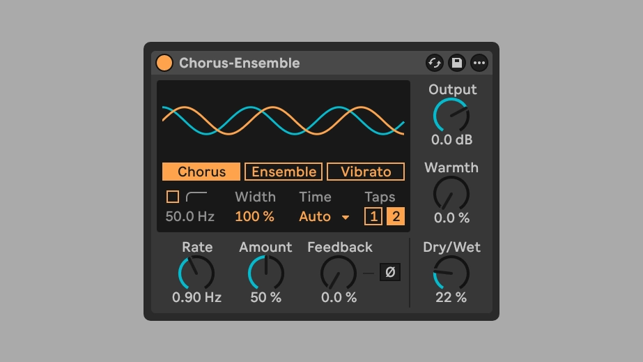 Ableton Live pago a plazos: cómo funciona Live 12.4 y comparativa con otros DAW 3 ableton live pago a plazos interfaz del efecto Chorus-Ensemble actualizado en Live 12.4