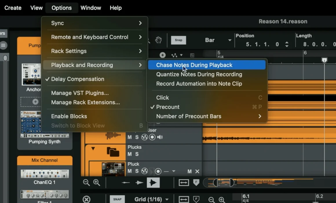 Reason 14: novedades, workflow y el cambio que por fin necesitaba esta DAW 4 Reason 14 opciones de grabación y preferencias como quantize y automation en el workflow del DAW